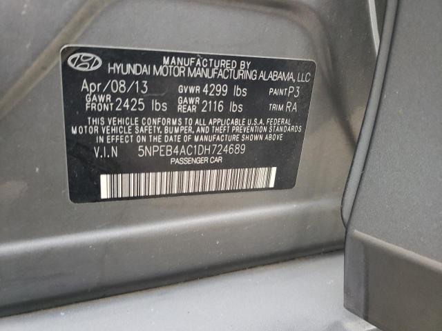 5NPEB4AC1DH724689 - 2013 HYUNDAI SONATA GLS GRAY photo 13