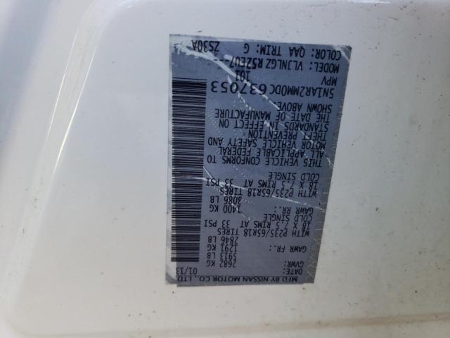 5N1AR2MM0DC637053 - 2013 NISSAN PATHFINDER S WHITE photo 13