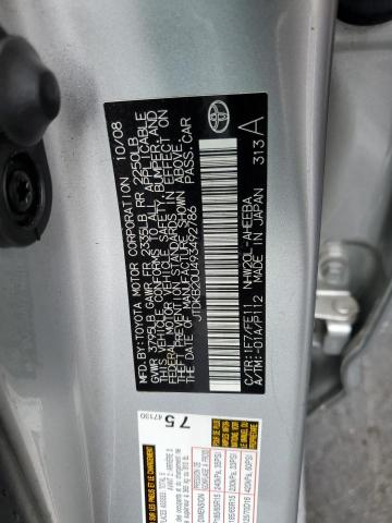 JTDKB20U493492786 - 2009 TOYOTA PRIUS SILVER photo 12