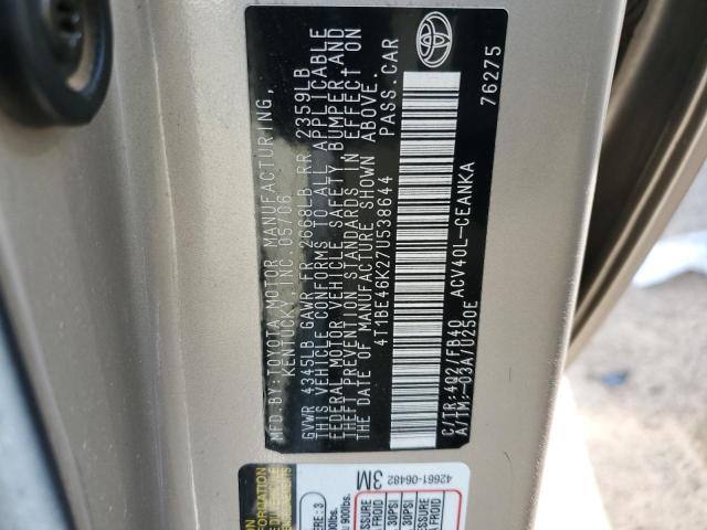 4T1BE46K27U538644 - 2007 TOYOTA CAMRY CE TAN photo 12