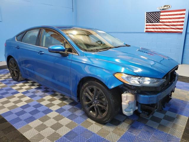 3FA6P0HD1KR280078 - 2019 FORD FUSION SE BLUE photo 4