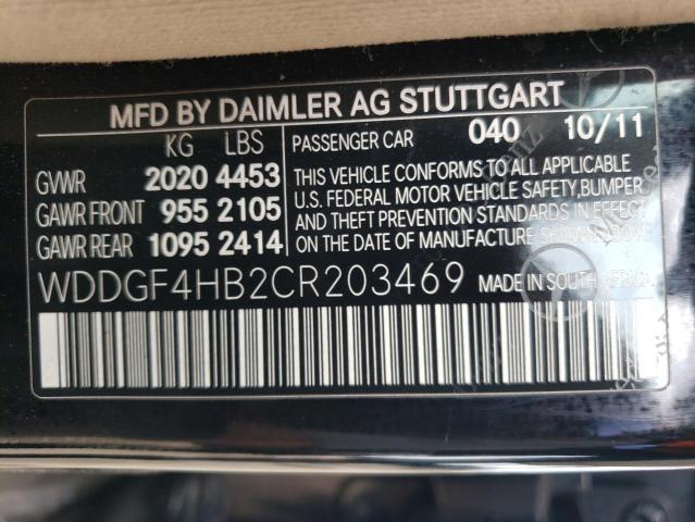 WDDGF4HB2CR203469 - 2012 MERCEDES-BENZ C 250 BLACK photo 12