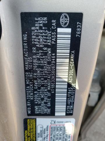 4T1BE32K56U679464 - 2006 TOYOTA CAMRY LE TAN photo 12