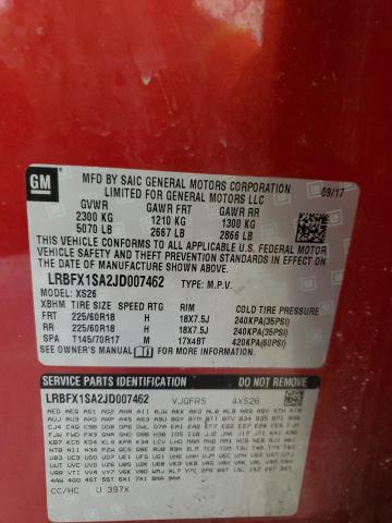 LRBFX1SA2JD007462 - 2018 BUICK ENVISION ESSENCE Բորդո լուսանկար 13