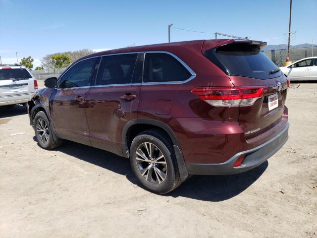 5TDZZRFH8KS351303 - 2019 TOYOTA HIGHLANDER LE MAROON photo 2