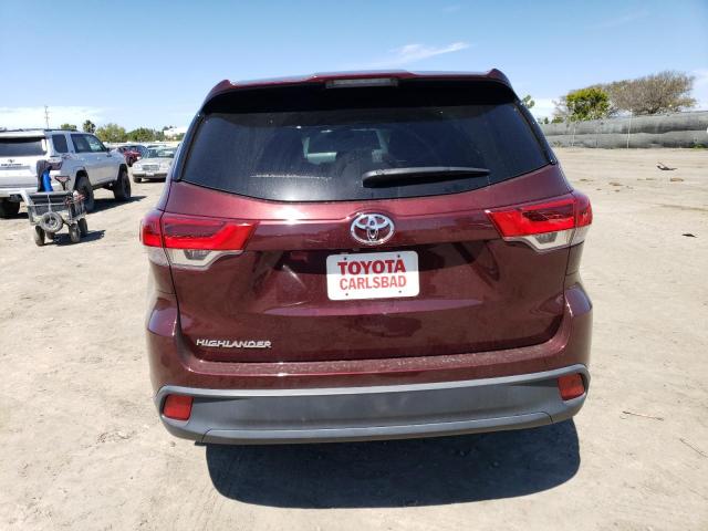 5TDZZRFH8KS351303 - 2019 TOYOTA HIGHLANDER LE MAROON photo 6