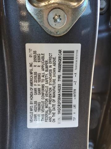 1HGCR2F58HA146283 - 2017 HONDA ACCORD SPORT CHARCOAL photo 12