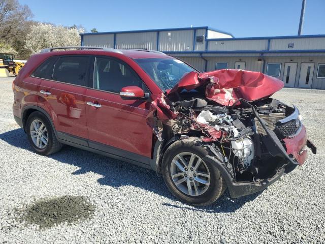 5XYKT4A60EG436780 - 2014 KIA SORENTO LX RED photo 4