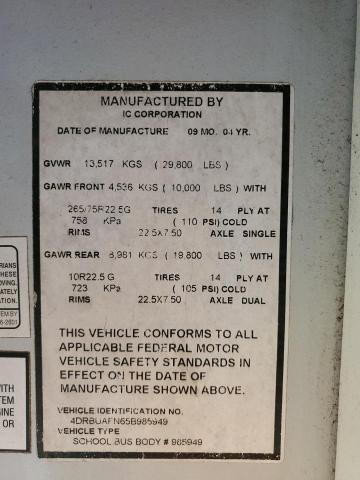 4DRBUAFN65B985949 - 2005 IC CORPORATION 3000 ყვითელი ფოტო 10