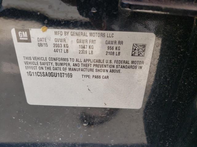 1G11C5SA0GU107169 - 2016 CHEVROLET MALIBU LIM LT შავი ფოტო 13