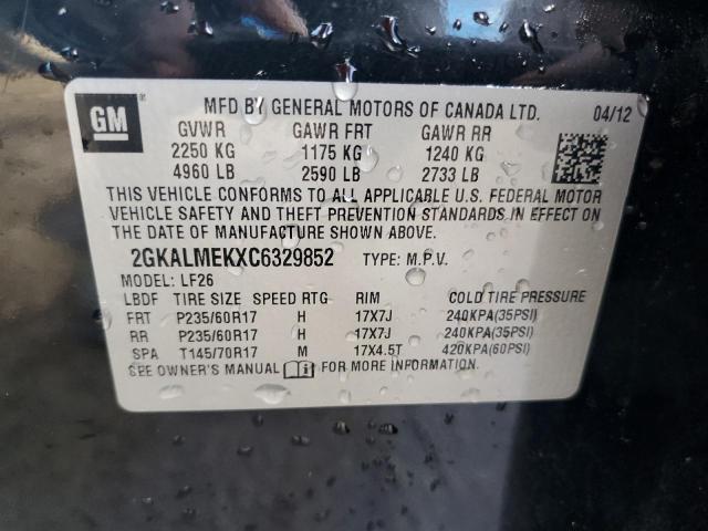 2GKALMEKXC6329852 - 2012 GMC TERRAIN SLE BLACK photo 13