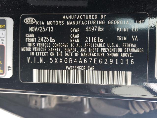 5XXGR4A67EG291116 - 2014 KIA OPTIMA SX BLACK photo 12