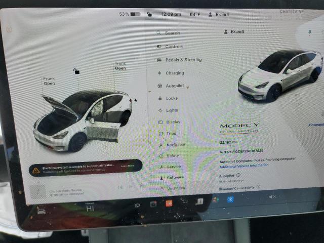 5YJYGDEF2MF157829 - 2021 TESLA MODEL Y WHITE photo 9