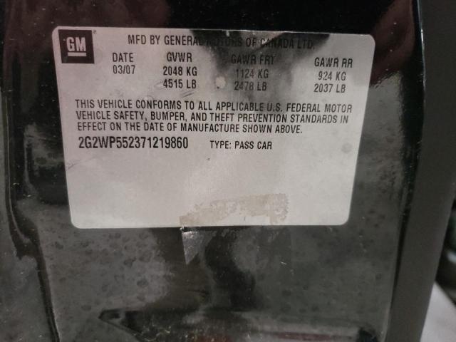 2G2WP552371219860 - 2007 PONTIAC GRAND PRIX 黑色 照片 10