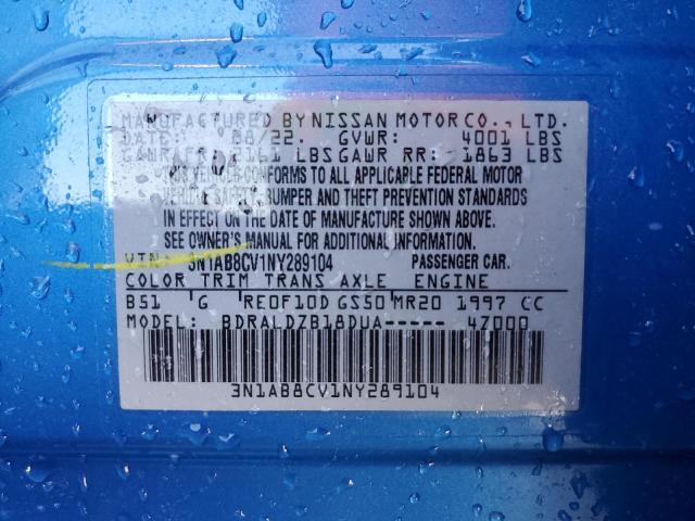 3N1AB8CV1NY289104 - 2022 NISSAN SENTRA SV BLUE photo 12