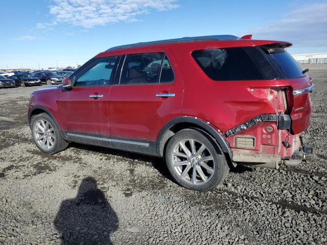 1FM5K8F87GGB66332 - 2016 FORD EXPLORER LIMITED RED photo 2