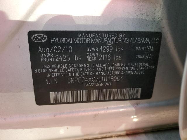 5NPEC4AC7BH118064 - 2011 HYUNDAI SONATA SE GRAY photo 12