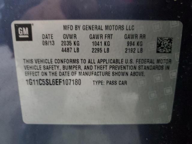 1G11C5SL6EF107180 - 2014 CHEVROLET MALIBU 1LT BLUE photo 13