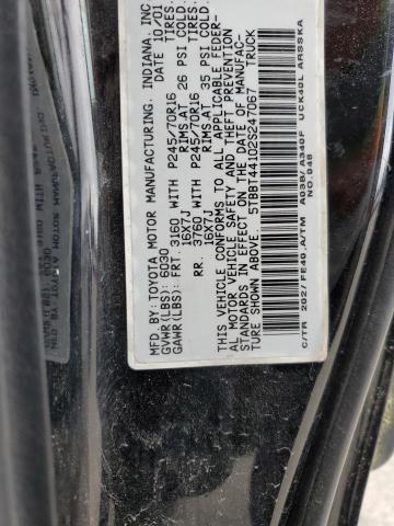 5TBBT44102S247067 - 2002 TOYOTA TUNDRA ACCESS CAB 黑色 照片 12