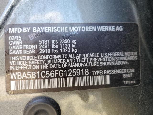 WBA5B1C56FG125918 - 2015 BMW 535 I GRAY photo 12