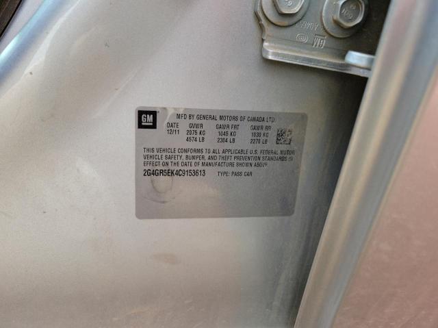 2G4GR5EK4C9153613 - 2012 BUICK REGAL 银色 照片 10