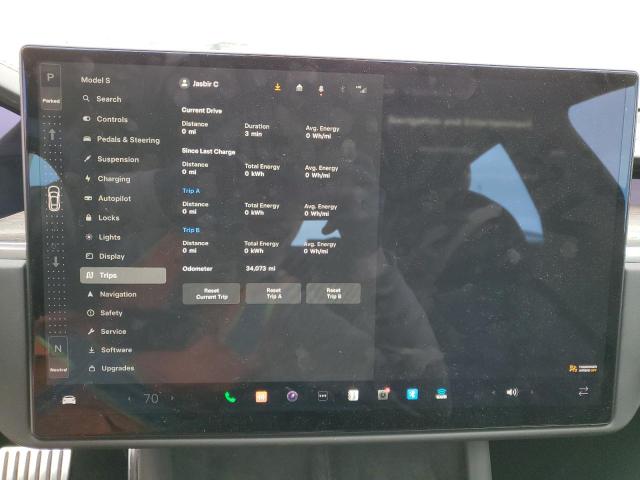 5YJSA1E50NF488813 - 2022 TESLA MODEL S ლურჯი ფოტო 9