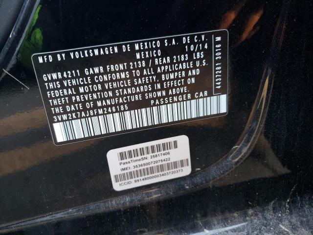 3VW2K7AJ8FM246185 - 2015 VOLKSWAGEN JETTA BASE Qara foto 12