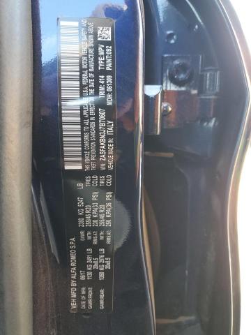 ZASFAKBN3J7B70607 - 2018 ALFA ROMEO STELVIO TI BLUE photo 13