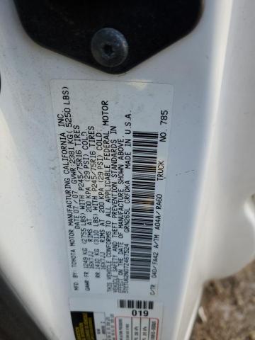 5TETU62N07Z467524 - 2007 TOYOTA TACOMA PRERUNNER ACCESS CAB WHITE photo 13