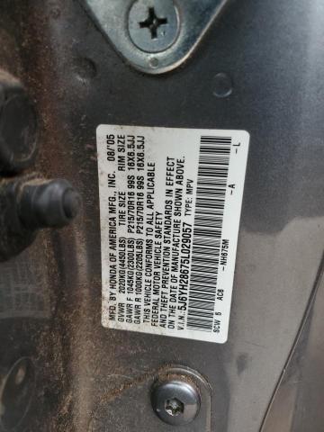 5J6YH28675L029057 - 2005 HONDA ELEMENT EX GRAY photo 12