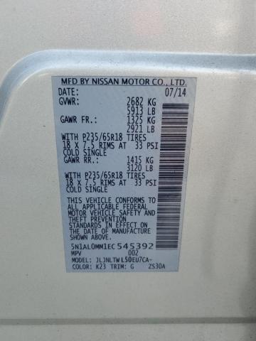 5N1AL0MM1EC545392 - 2014 INFINITI QX60 GRAY photo 13