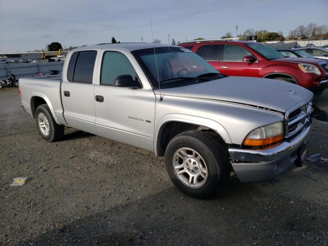 1B7HL48X22S531744 - 2002 DODGE DAKOTA QUAD SLT SILVER photo 4