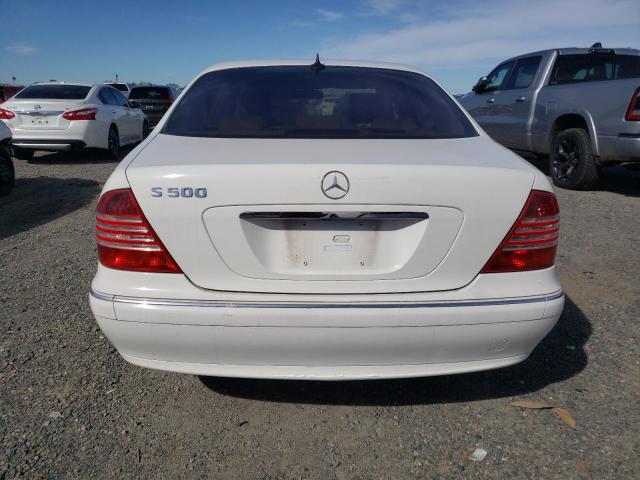 WDBNG75J95A445994 - 2005 MERCEDES-BENZ S 500 WHITE photo 6