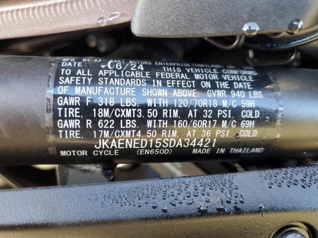 JKAENED15SDA34421 - 2025 KAWASAKI EN650 D GRAY photo 9