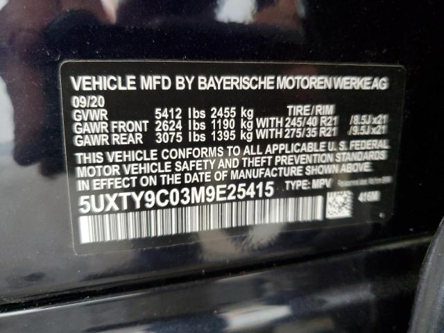 5UXTY9C03M9E25415 - 2021 BMW X3 XDRIVEM40I შავი ფოტო 13