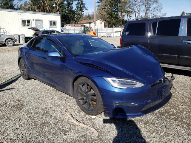 5YJSA1E53NF465560 - 2022 TESLA MODEL S BLUE photo 4