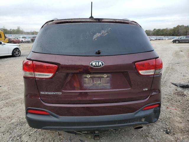 5XYPG4A56HG272022 - 2017 KIA SORENTO LX BURGUNDY photo 6