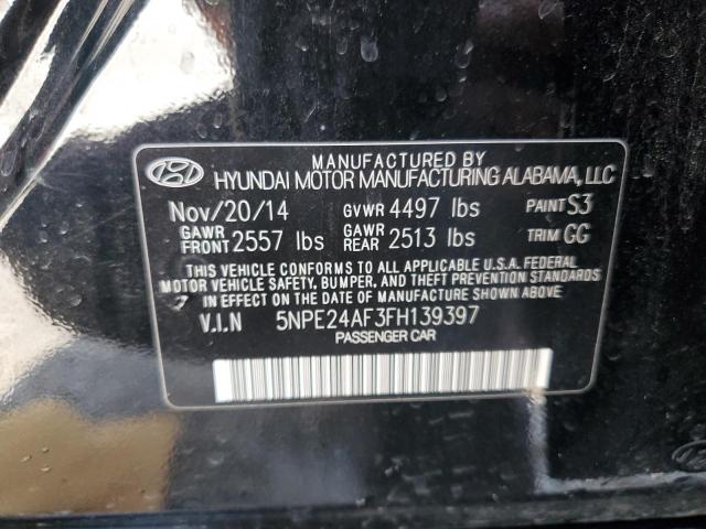 5NPE24AF3FH139397 - 2015 HYUNDAI SONATA SE BLACK photo 12