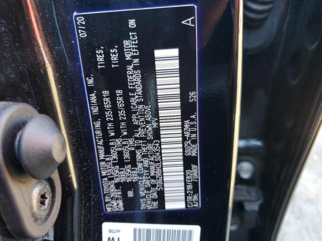 5TDGZRBH2LS043543 - 2020 TOYOTA HIGHLANDER XLE BLACK photo 14