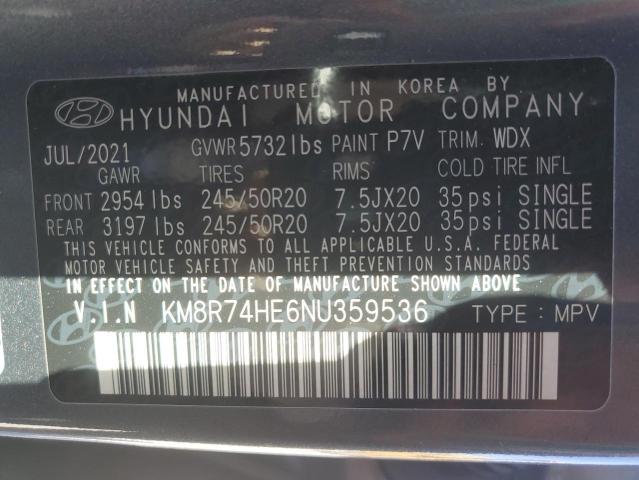 KM8R74HE6NU359536 - 2022 HYUNDAI PALISADE CALLIGRAPHY GRAY photo 14