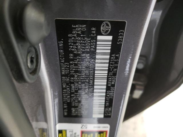 4T1G11AKXRU870714 - 2024 TOYOTA CAMRY SE NIGHT SHADE GRAY photo 12