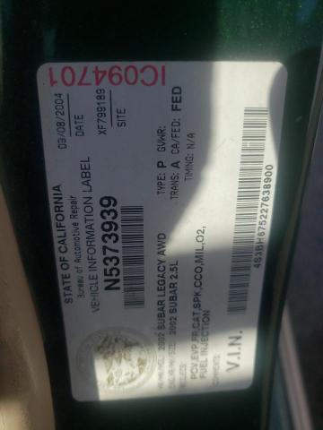 4S3BH675227638900 - 2002 SUBARU LEGACY OUTBACK AWP 绿色 照片 12