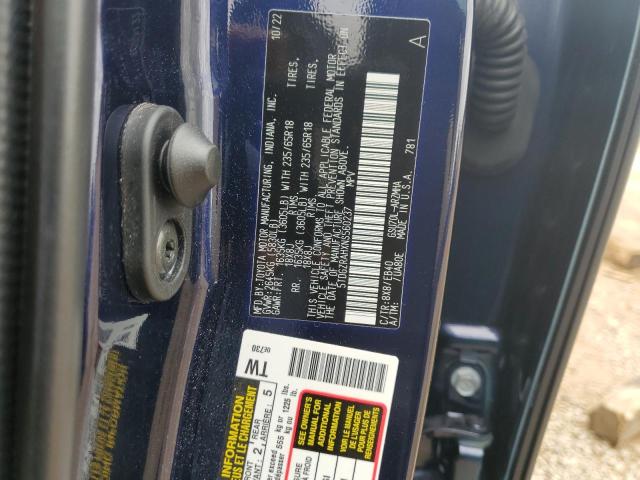 5TDGZRAHXNS560237 - 2022 TOYOTA HIGHLANDER XLE 蓝色 照片 13