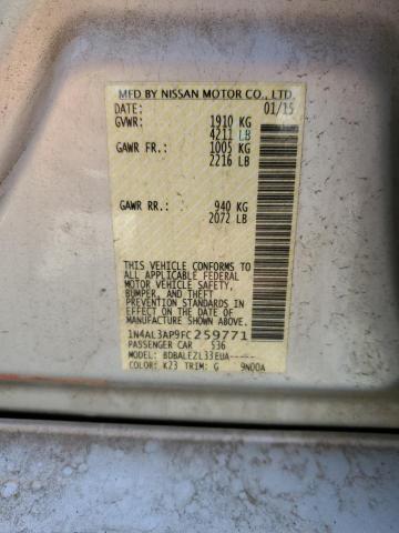 1N4AL3AP9FC259771 - 2015 NISSAN ALTIMA 2.5 SILVER photo 12