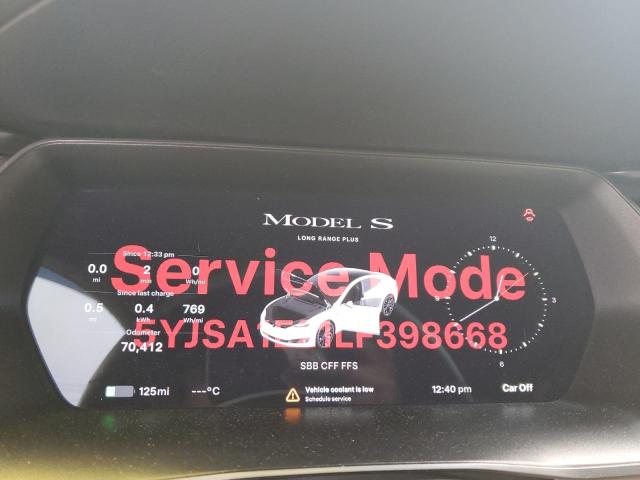 5YJSA1E21LF398668 - 2020 TESLA MODEL S თეთრი ფოტო 9