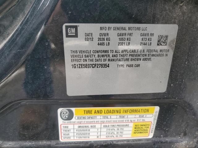 1G1ZE5E07CF278354 - 2012 CHEVROLET MALIBU LTZ BLACK photo 12