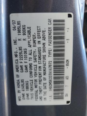 1HGCM56337A147872 - 2007 HONDA ACCORD SE GRAY photo 12