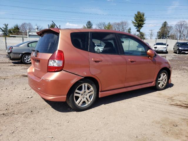 JHMGD38617S065370 - 2007 HONDA FIT S ORANGE photo 3