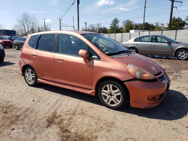 JHMGD38617S065370 - 2007 HONDA FIT S ORANGE photo 4