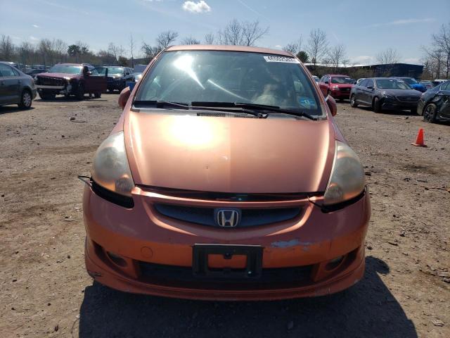 JHMGD38617S065370 - 2007 HONDA FIT S ORANGE photo 5